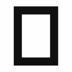 Passepartout, Sort med hvid kerne, Standardmål