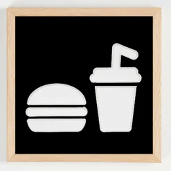 Pengegaveramme, Burger & Sodavand, 20x20 cm