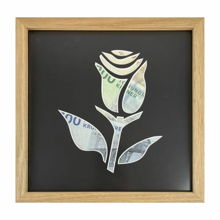 Pengegaveramme, "Giv en blomst", flere varianter, 20x20 cm