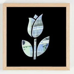 Pengegaveramme, "Giv en blomst", flere varianter, 20x20 cm