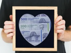 Pengegaveramme, Hjerte, 20x20 cm