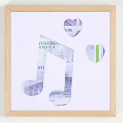 Pengegaveramme, Noder og hjerter, 20x20 cm