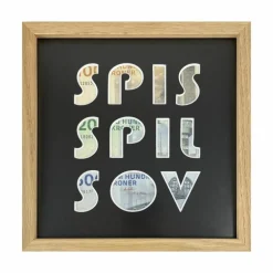 Pengegaveramme, Spis Spil Sov, 20x20 cm