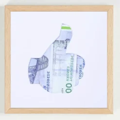 Pengegaveramme, Thumbs up, 20x20 cm