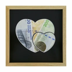 Pengegaveramme, To hjerter, 20x20 cm