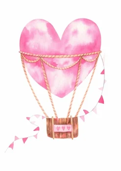 Plakat, Hjerte Luftballon