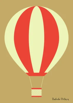 Plakat, Luftballon, Gul og rød