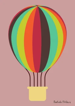Plakat, Luftballon, Regnbuefarver