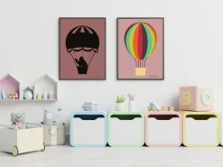 Plakat, Luftballon, Regnbuefarver