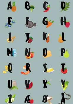 Plakat, Madalfabet blå