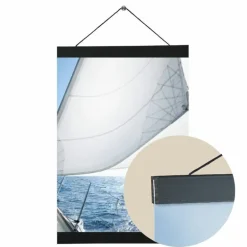 Plakatliste i sort træ - 90cm