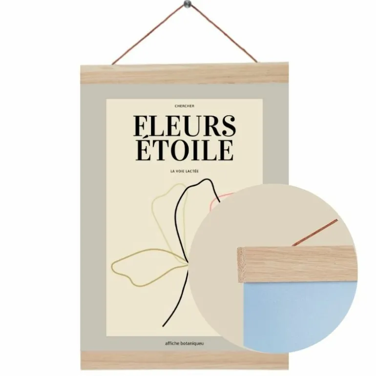 Plakatlister i egetræ - 70cm