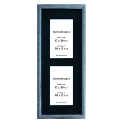 Sølvnistret ramme med sort passepartout - 17x39