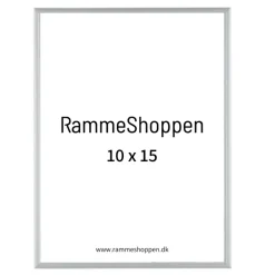 Sølvramme, mat, aluminium, smal, 10 x 15 cm, Type 670