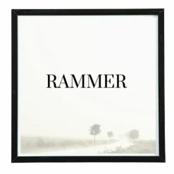 Sort aluramme, blank, smal, 20 x 20 cm, Type 9017