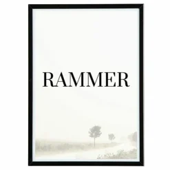 Sort aluramme, blank, smal, 50 x 70 cm, Type 9017