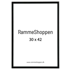 Sort aluramme, blank, smal, Type 9017