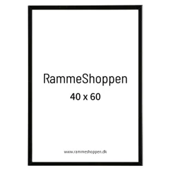 Sort aluramme, blank, smal, Type 9017