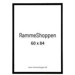 Sort aluramme, blank, smal, Type 9017