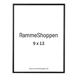 Sort aluramme, mat, smal - 9 x 13 cm - Type 672