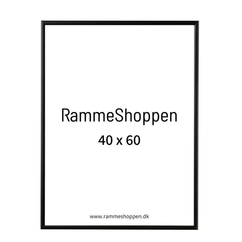 Sort aluramme, mat, smal - Type 672