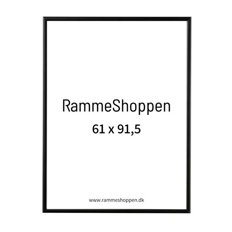 Sort aluramme, mat, smal - Type 672