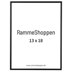 Sort aluramme, mat, smal - Type 672