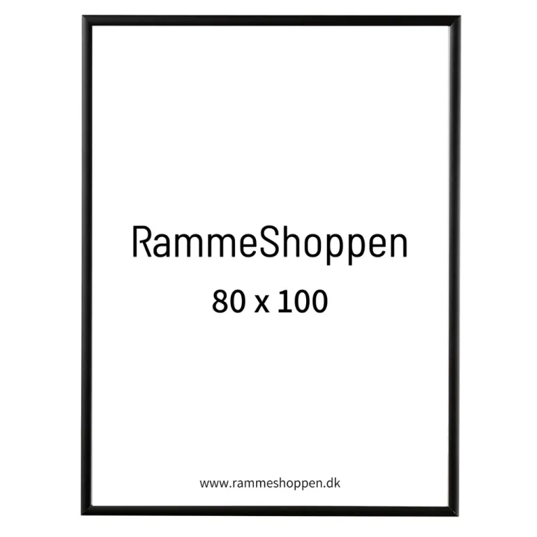 Sort aluramme, mat, smal - Type 672