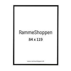 Sort aluramme, mat, smal - Type 672