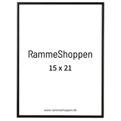 Sort aluramme, mat, smal - Type 672