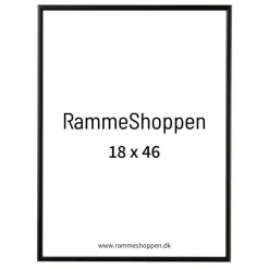 Sort aluramme, mat, smal - Type 672