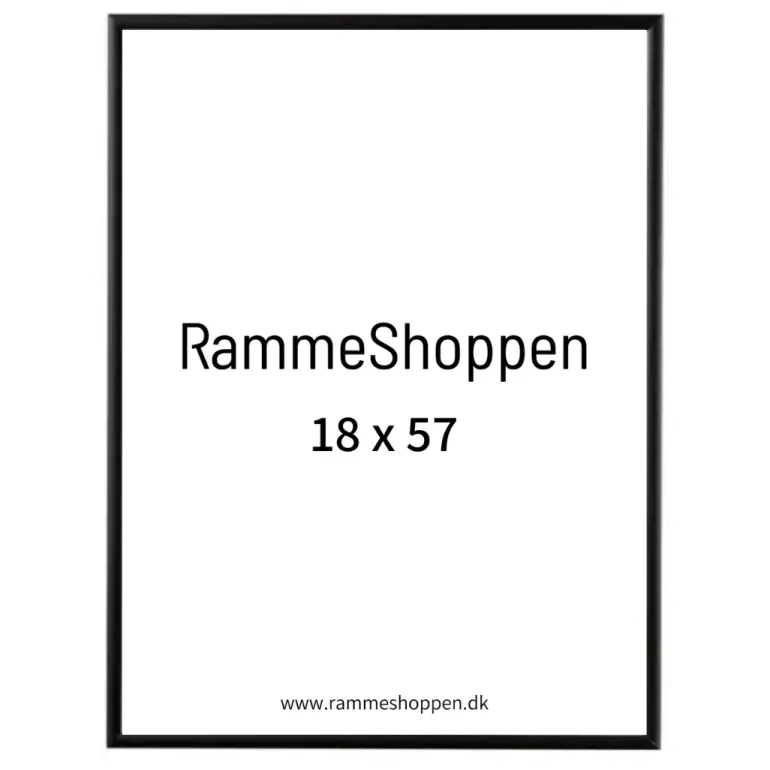 Sort aluramme, mat, smal - Type 672