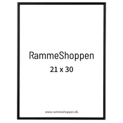 Sort aluramme, mat, smal - Type 672