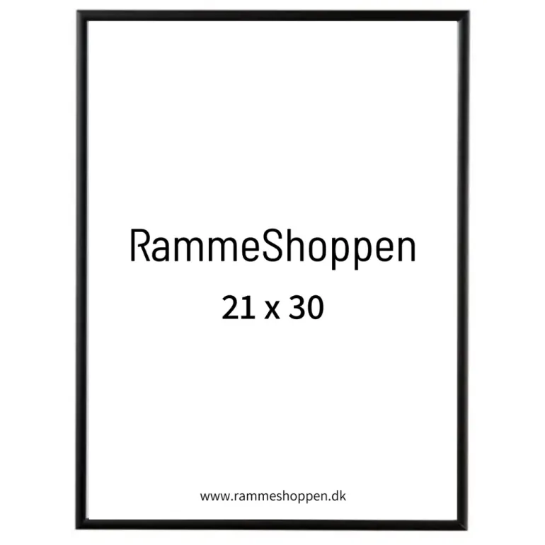 Sort aluramme, mat, smal - Type 672