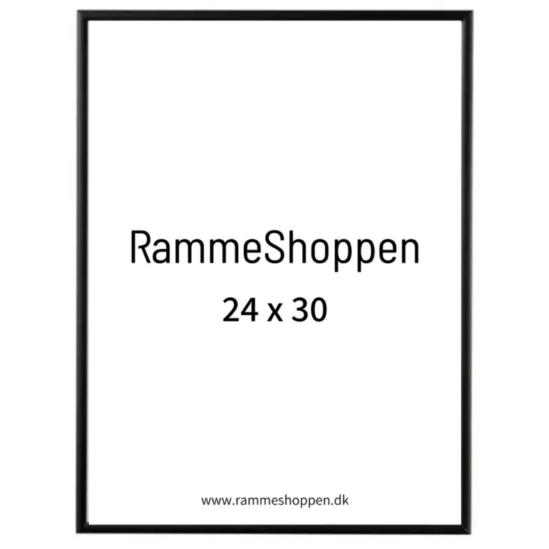 Sort aluramme, mat, smal - Type 672