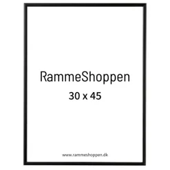 Sort aluramme, mat, smal - Type 672