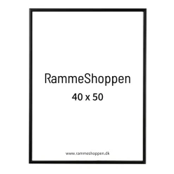 Sort aluramme, mat, smal - Type 672