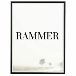 Sort aluramme, mat, smal, 80 x 100 cm, Type 672