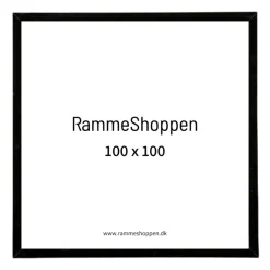 Sort aluramme, mat, smal, 100 x 100 cm, Type 672