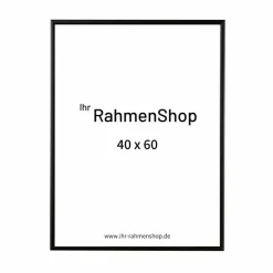 Sort aluramme, mat, smal, 40 x 60 cm, Type 672