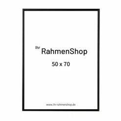 Sort aluramme, mat, smal, 50 x 70 cm, Type 672