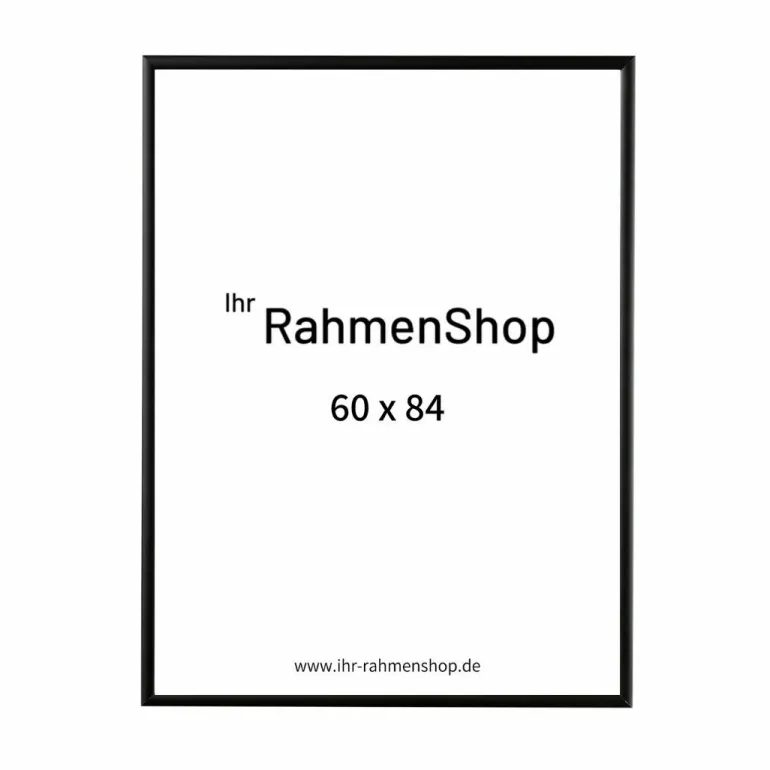 Sort aluramme, mat, smal, 60 x 84 cm, A1, Type 672