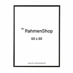 Sort aluramme, mat, smal, 60 x 80 cm, Type 672