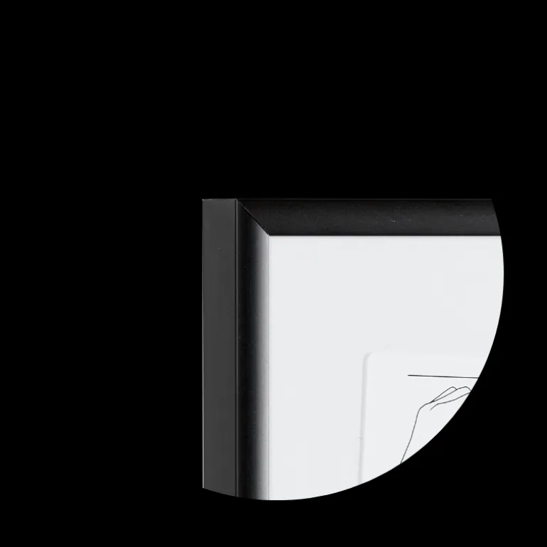 Sort aluramme, mat, smal, 30 x 40 cm, Type 672