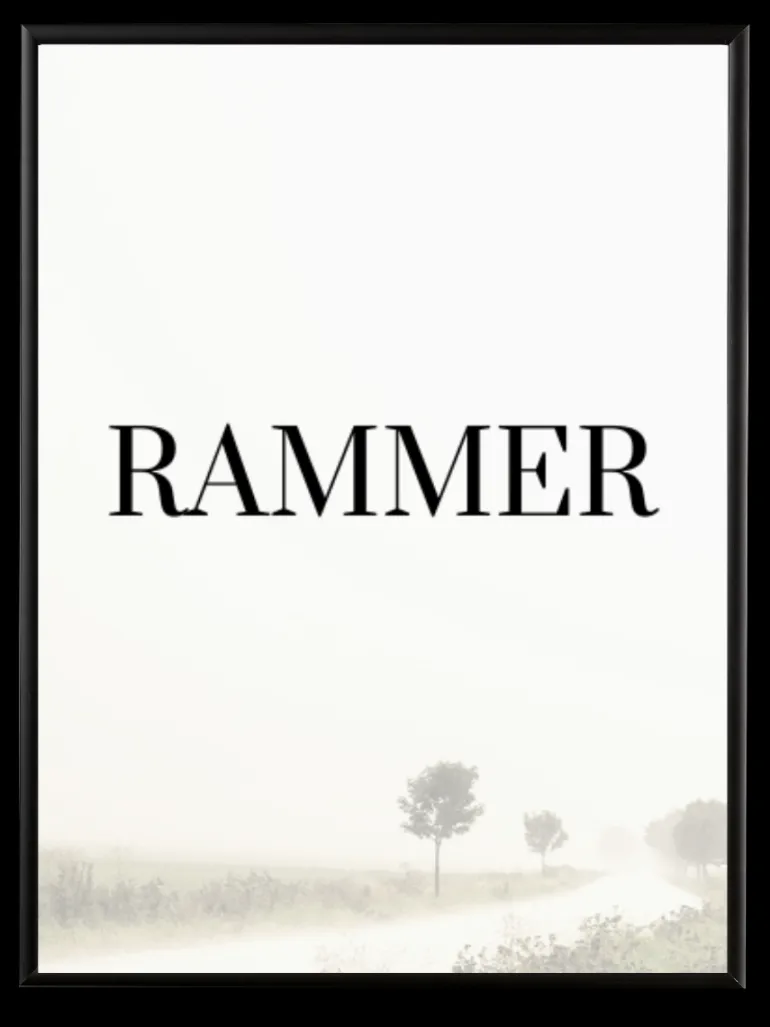 Sort aluramme, mat, smal, 30 x 40 cm, Type 672