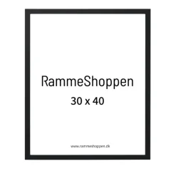 Sort ramme Fjord, glat silkemat - Dansk håndværk