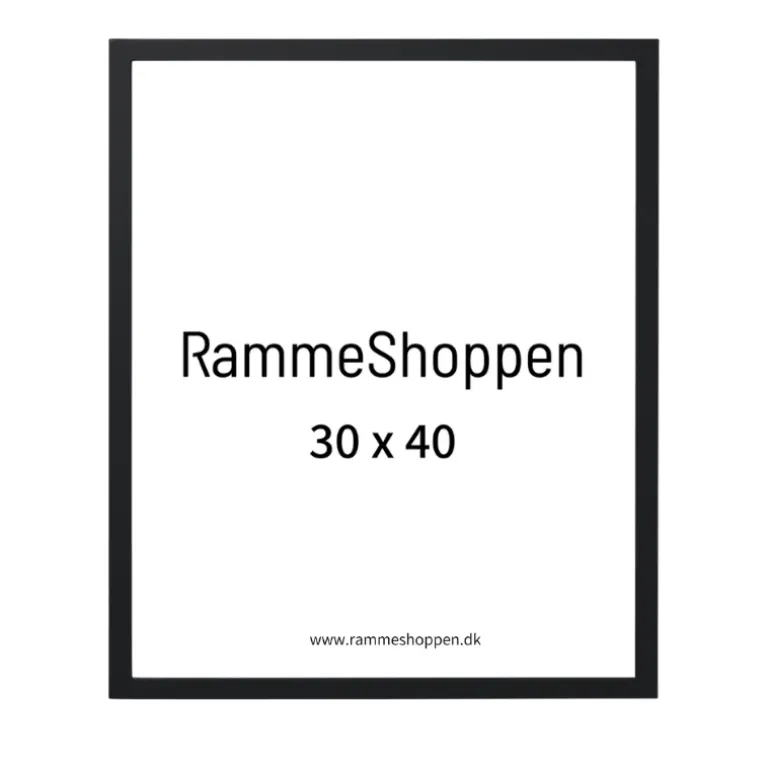Sort ramme Fjord, glat silkemat - Dansk håndværk