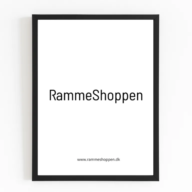 Sort ramme Fjord, smal, glat silkemat – Dansk håndværk