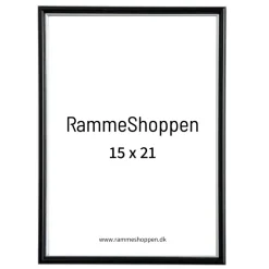 Sort ramme med sølvkant, Polywood, Type 7303