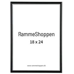 Sort ramme med sølvkant, Polywood, Type 7303